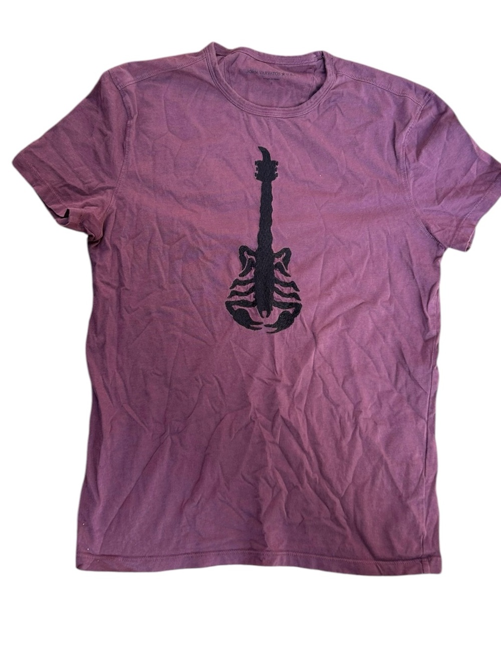 John Varvatos Scorpion Guitar Lace Stitch T-Shirt Size Small Unisex
